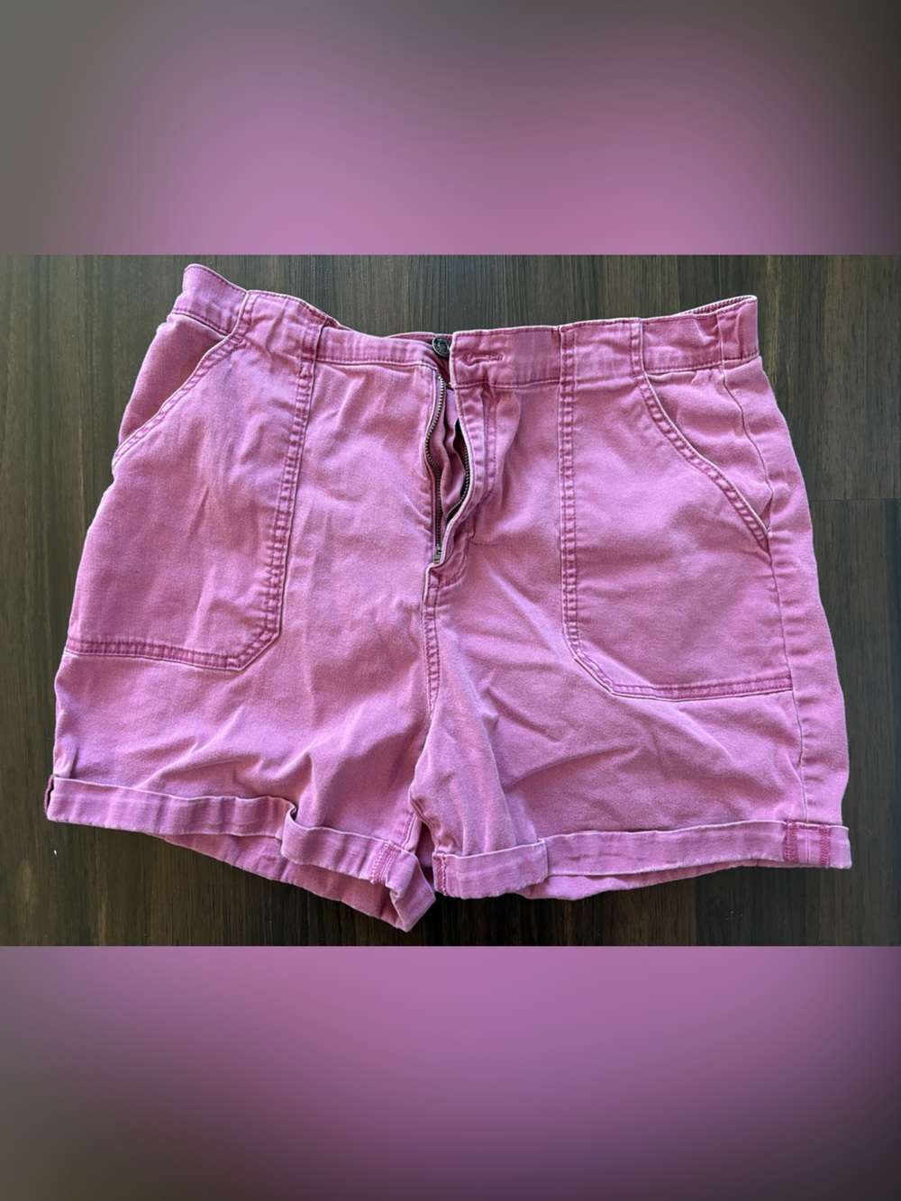 Gloria Vanderbilt Pink Roll-Hem Shorts